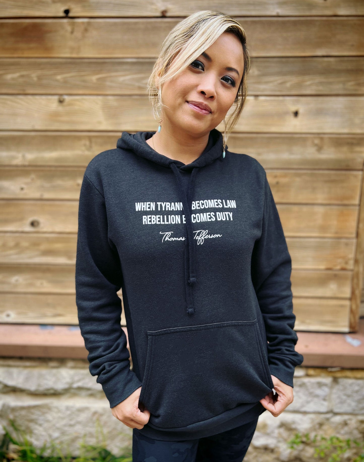 Unisex Tyranny Fleece Lined Hoodie - Heather Black