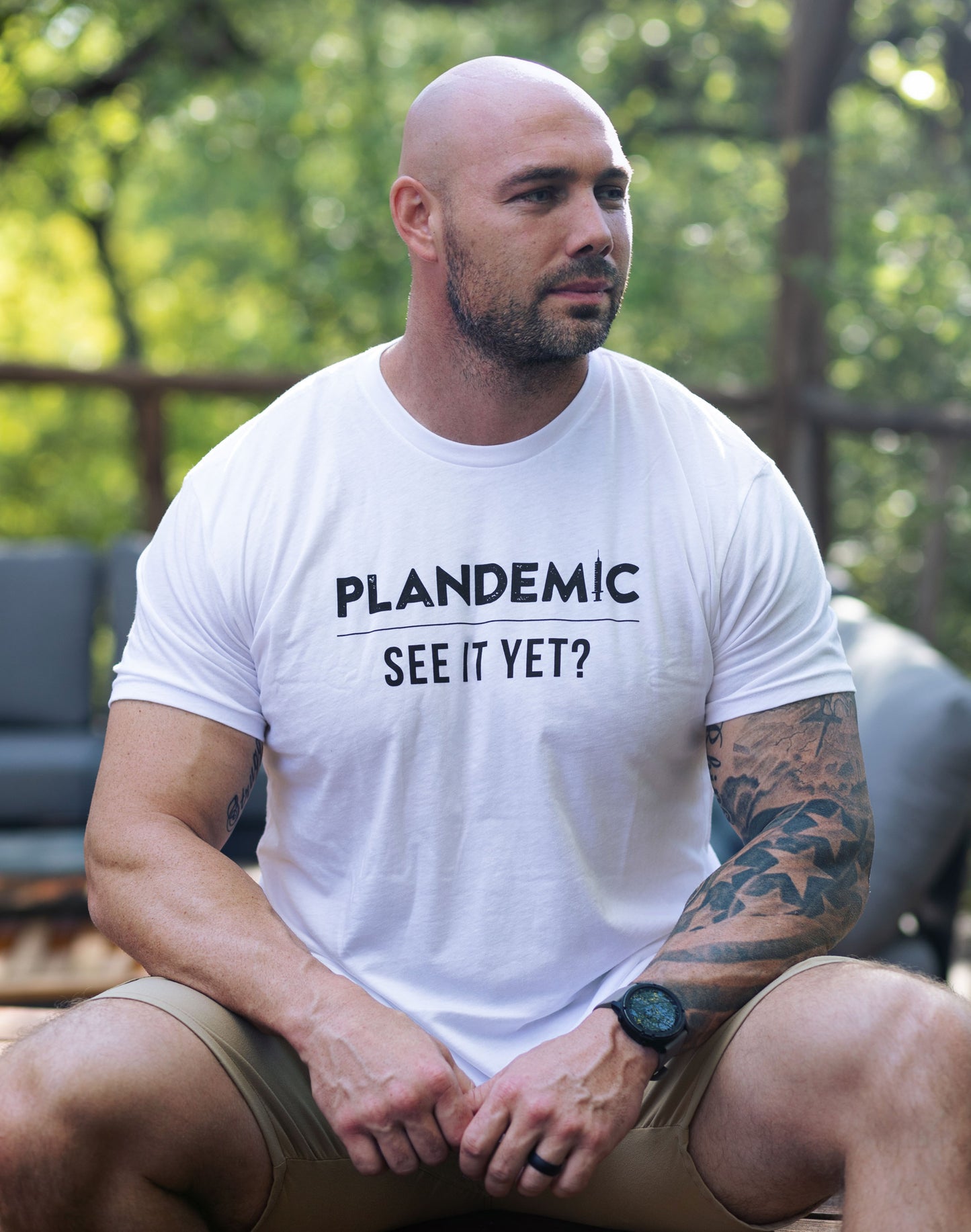 Mens/Unisex Plandemic See it Yet Tee - White