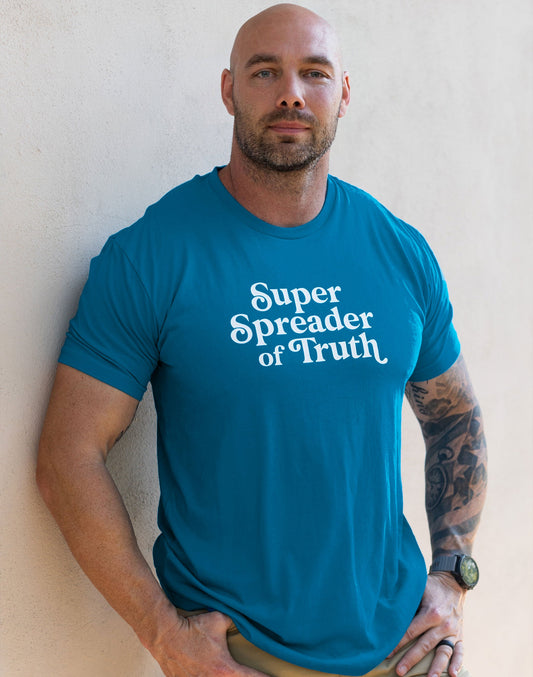 Mens/Unisex Super Spreader of Truth Tee - Turquoise