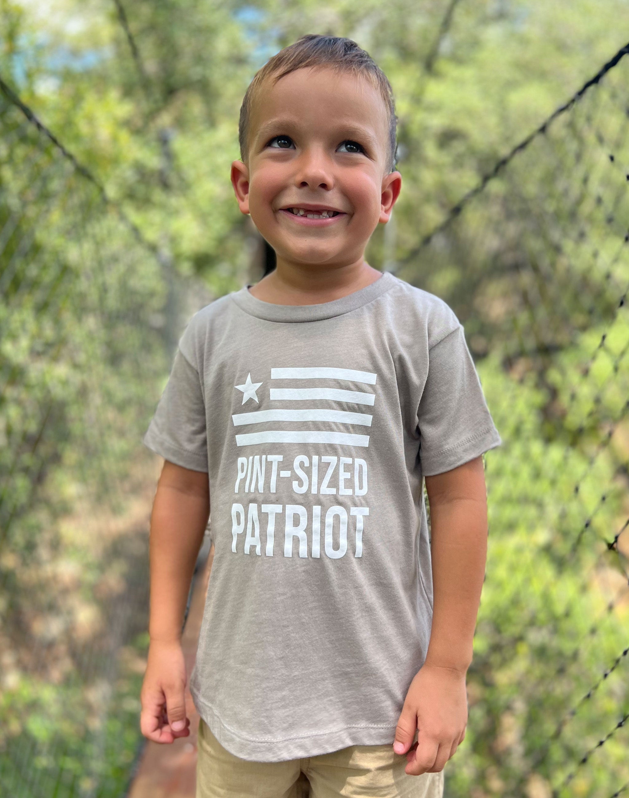 Toddler Pint Sized Patriot Tee - Stone Grey
