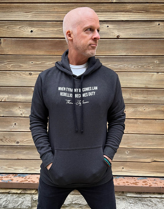 Unisex Tyranny Fleece Lined Hoodie - Heather Black