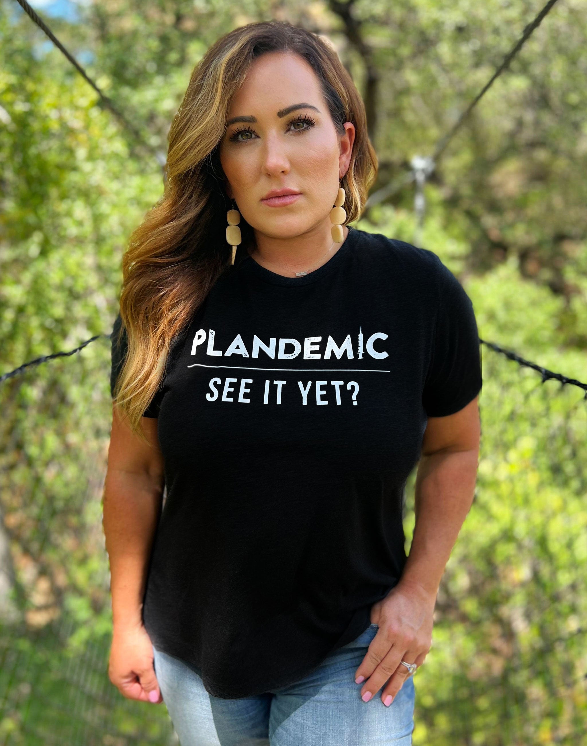 Womens Plandemic See it Yet Relaxed Triblend Tee - Black