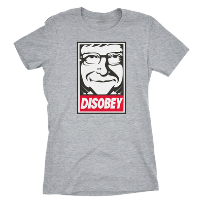 Womens Disobey Bill Gates Fitted Jersey Tee