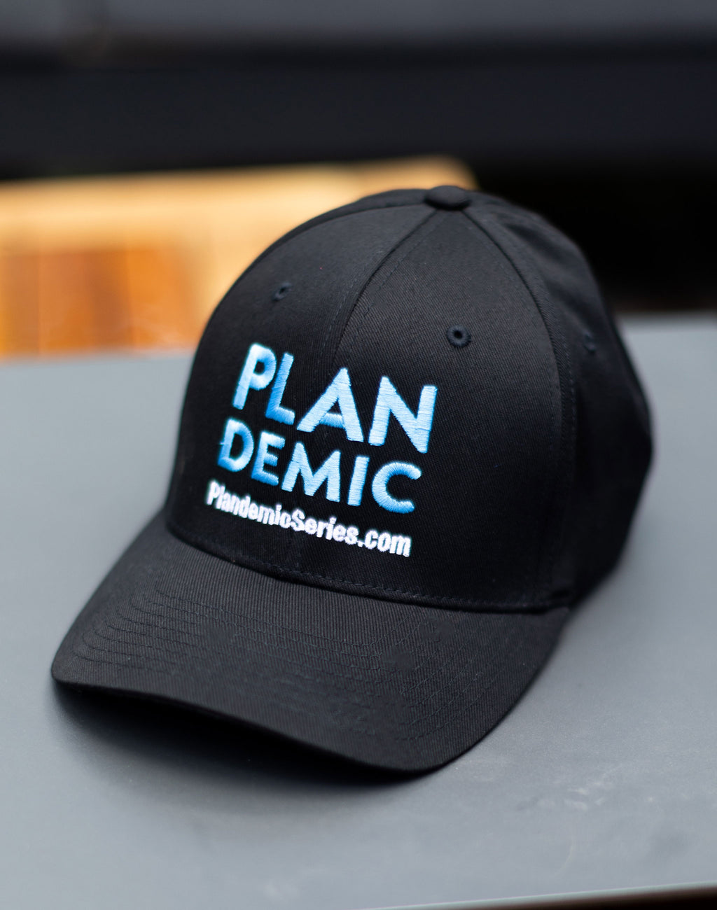 Plandemic Embroidered Flexfit Hat - Blue/Black - Sm/Med