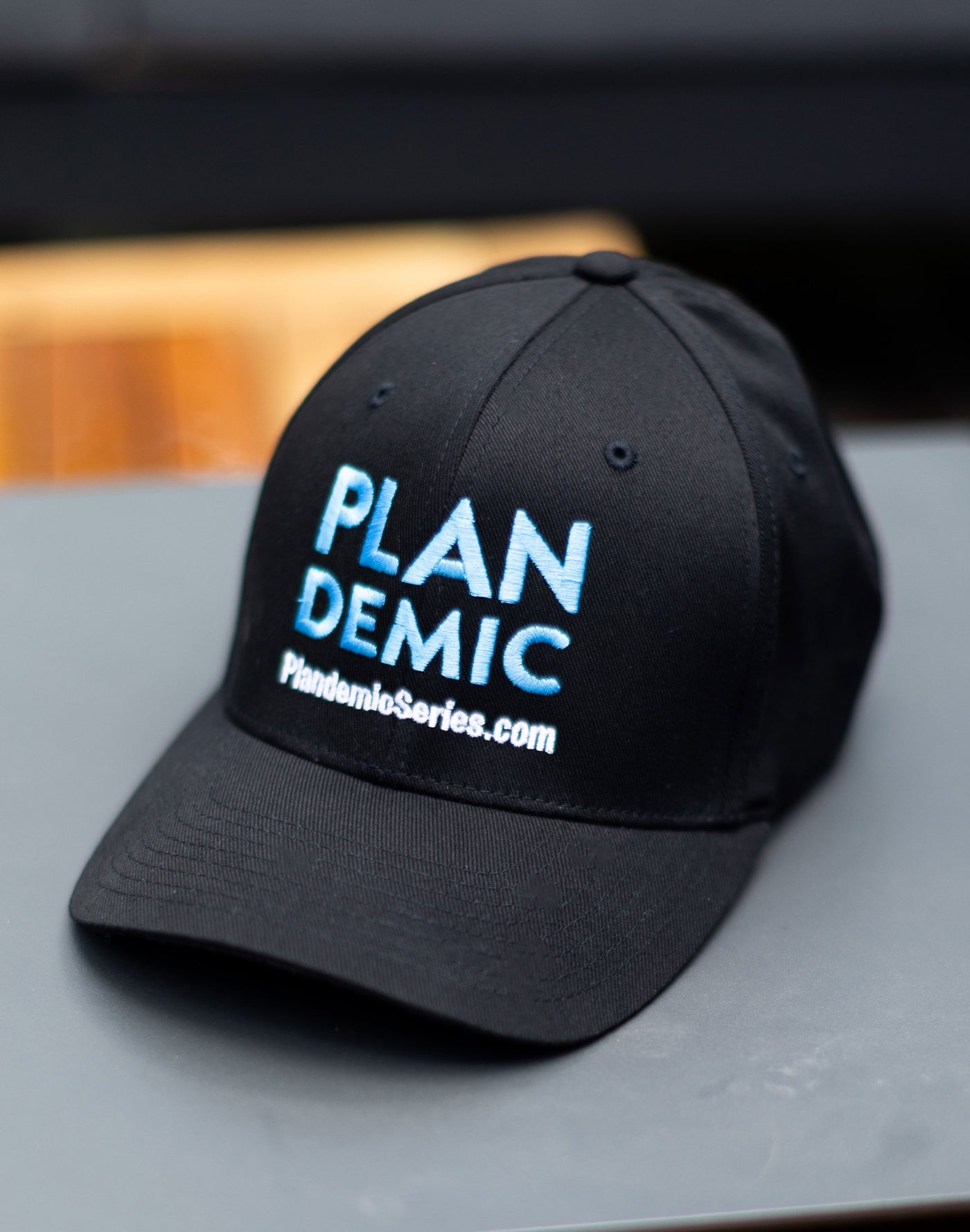 Plandemic Embroidered Flexfit Blue/Black Hat