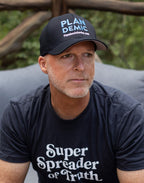 Plandemic Embroidered Flexfit Hat - Blue/Black - Sm/Med