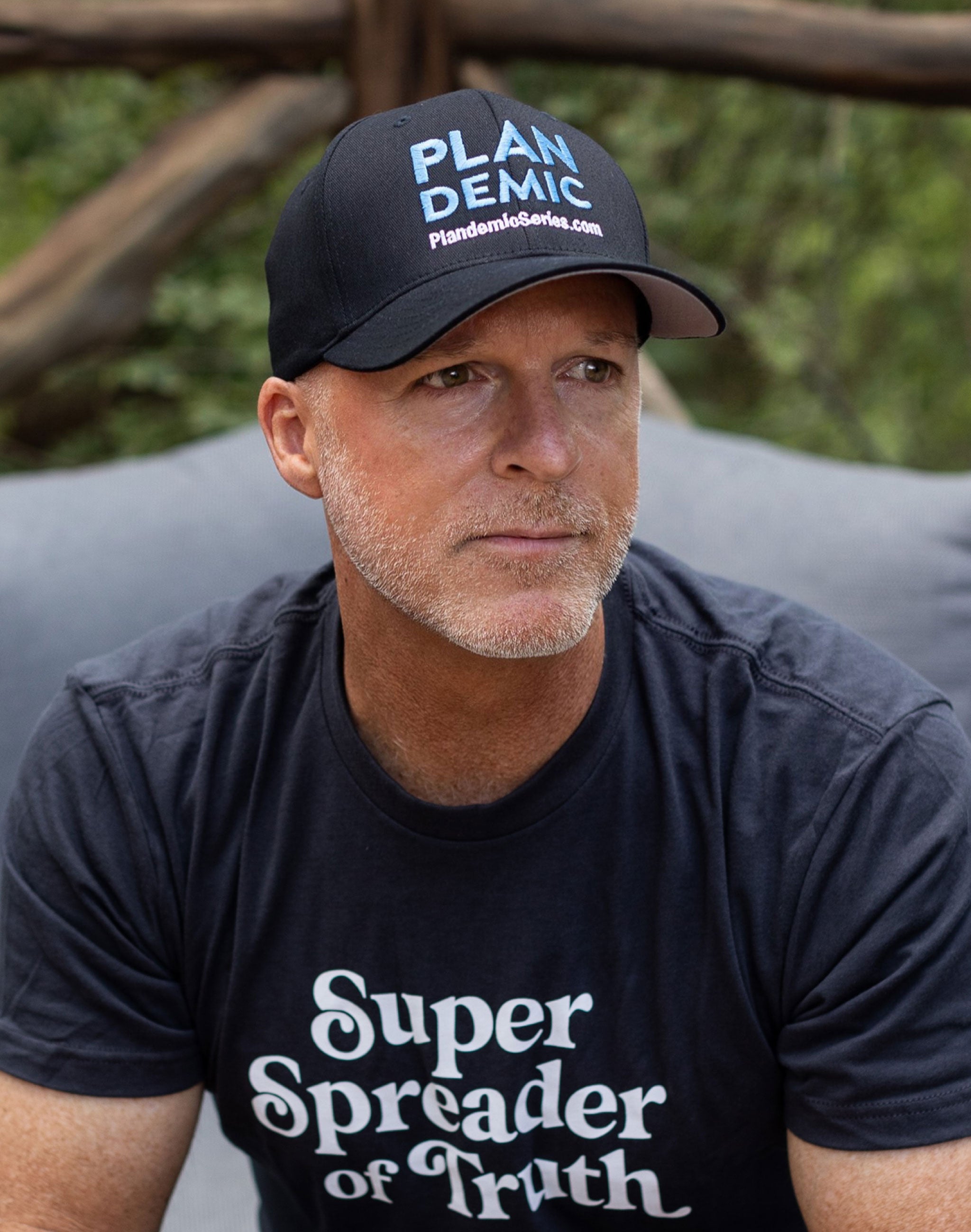Plandemic Embroidered Flexfit Hat - Blue/Black - Sm/Med
