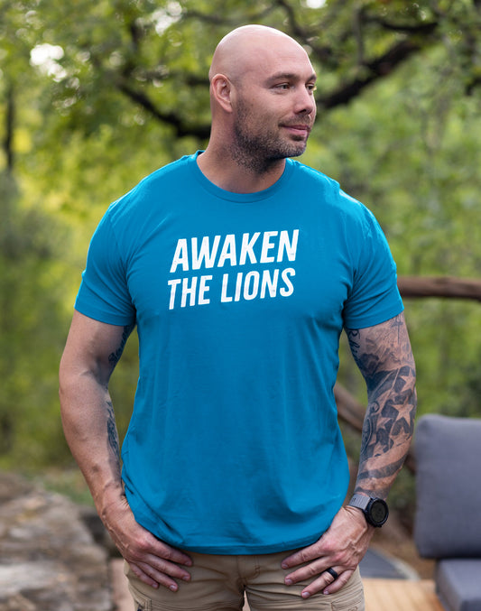 Mens/Unisex Awaken the Lions Tee - Turquoise