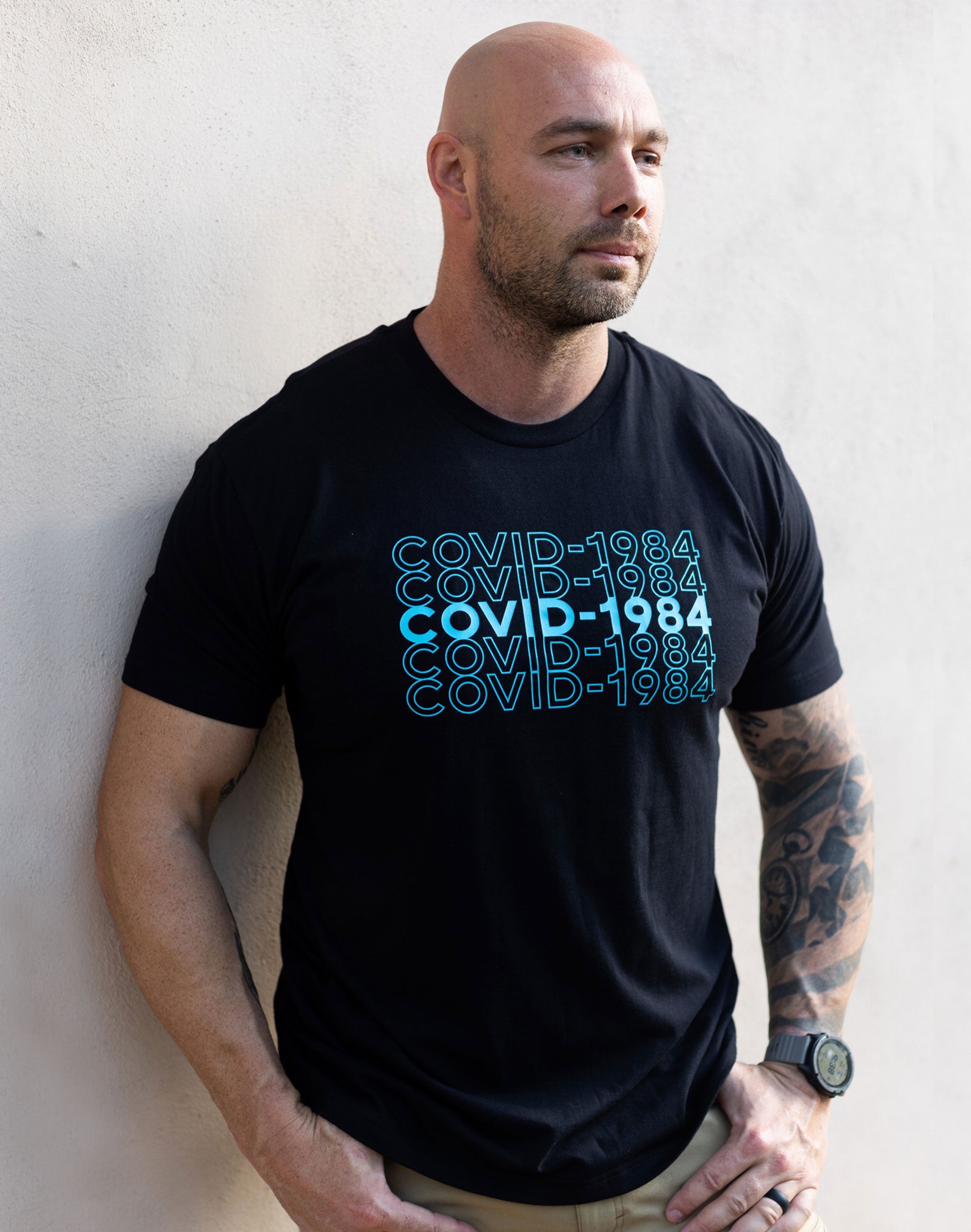 Mens/Unisex Covid-1984 Tee - Black (Size Small)