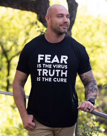 Mens/Unisex Fear is the Virus, Truth is the Cure Tee - Black