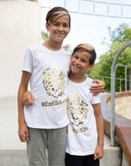 Youth Rebel Lion Gold Foil Tee - White