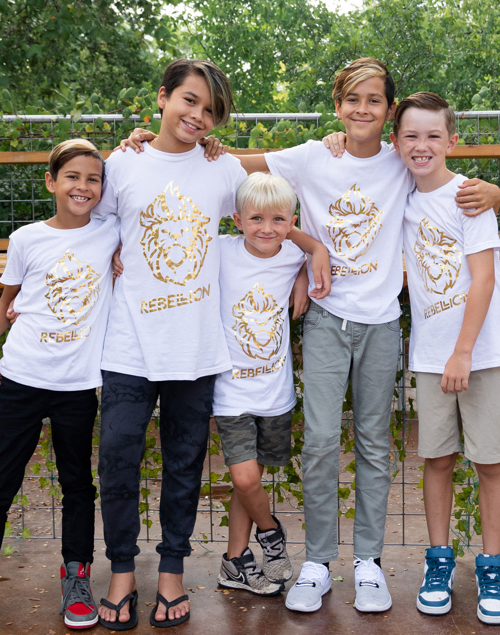 Youth Rebel Lion Gold Foil Tee - White