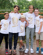 Youth Rebel Lion Gold Foil Tee - White