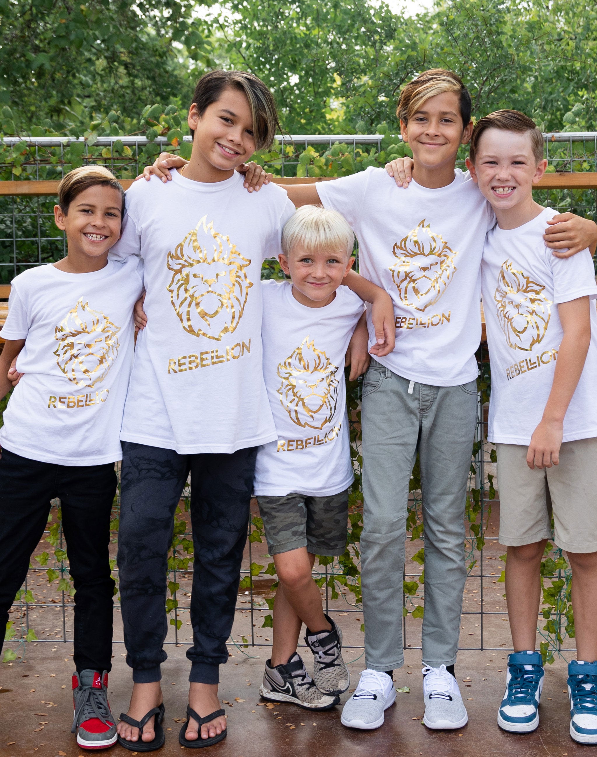 Youth Rebel Lion Gold Foil Tee - White