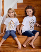 Toddler Rebel Lion Gold Foil Tee - White