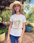 Youth Rebel Lion Gold Foil Tee - White