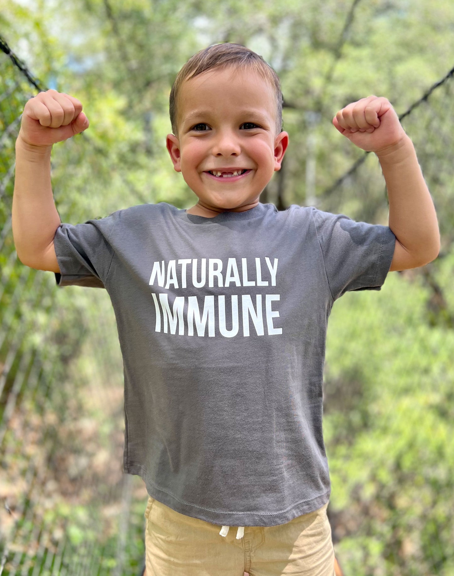 Toddler Naturally Immune Tee - Asphalt Grey