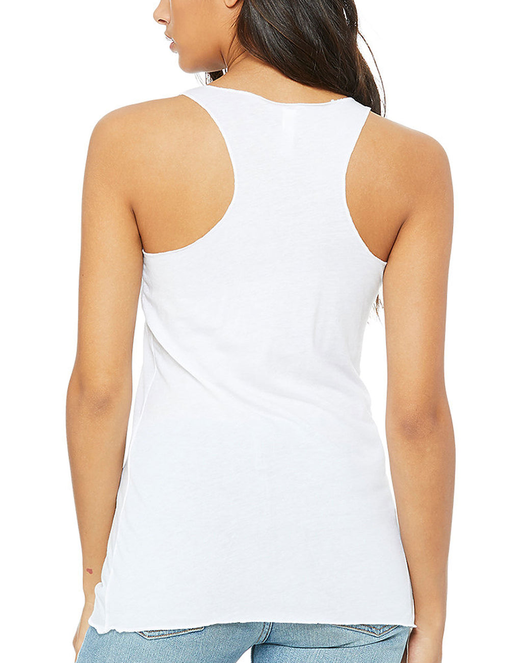 Womens Gold Foil Rebel Lion Racerback Triblend Tank - White