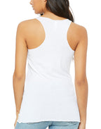 Womens Gold Foil Rebel Lion Racerback Triblend Tank - White