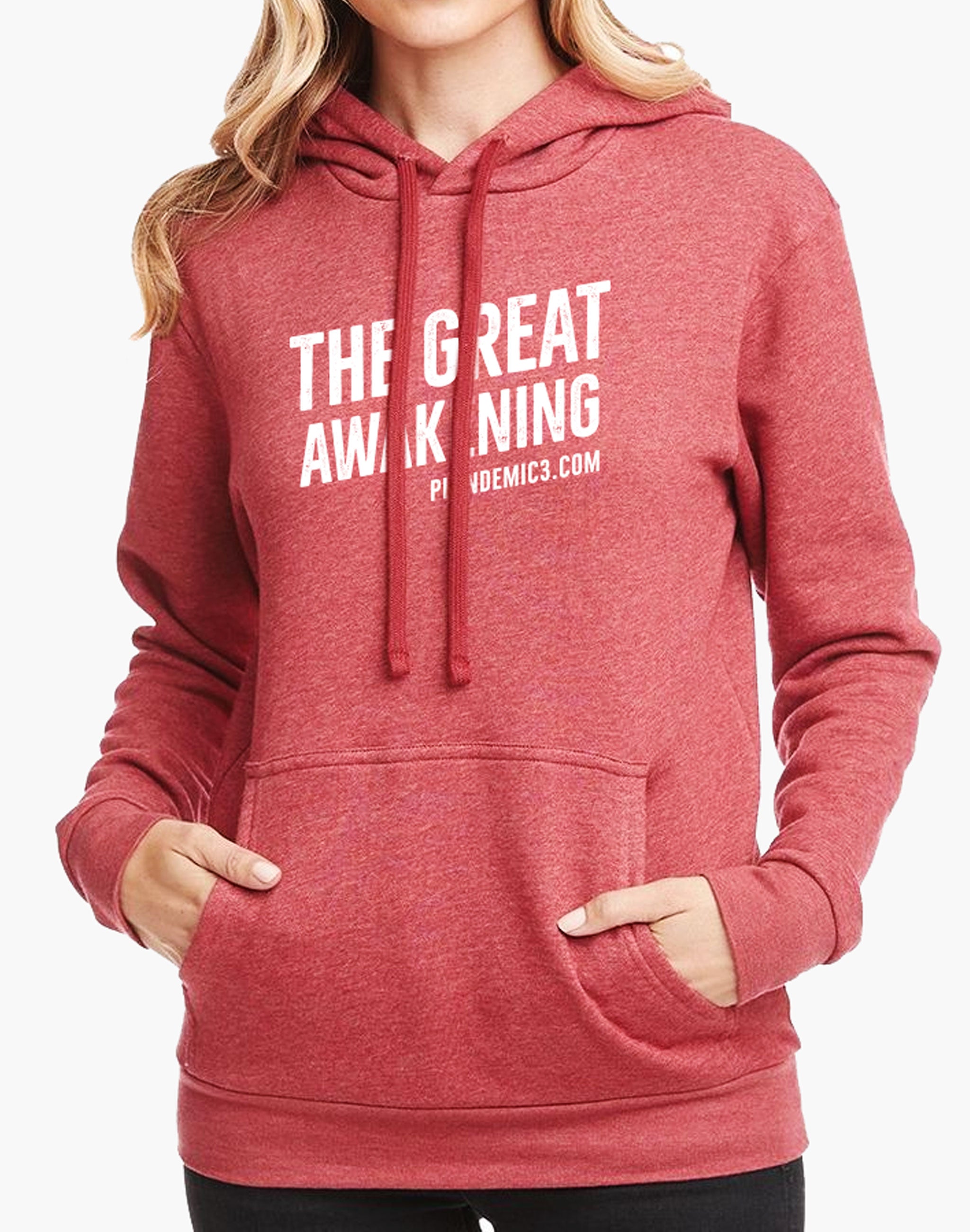 Unisex The Great Awakening Fleece Lined Hoodie - Heather Cardinal