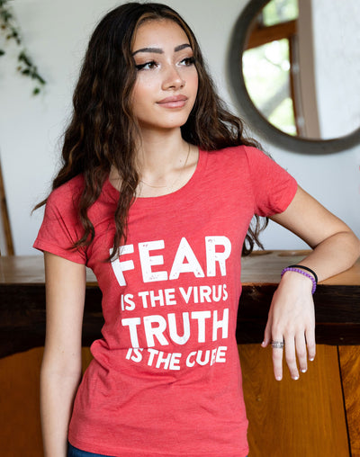 Womens Fear is the Virus, Truth is the Cure Fitted Triblend Tee