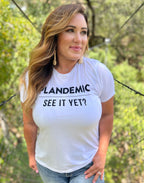 Womens Plandemic See it Yet Relaxed Triblend Tee - White
